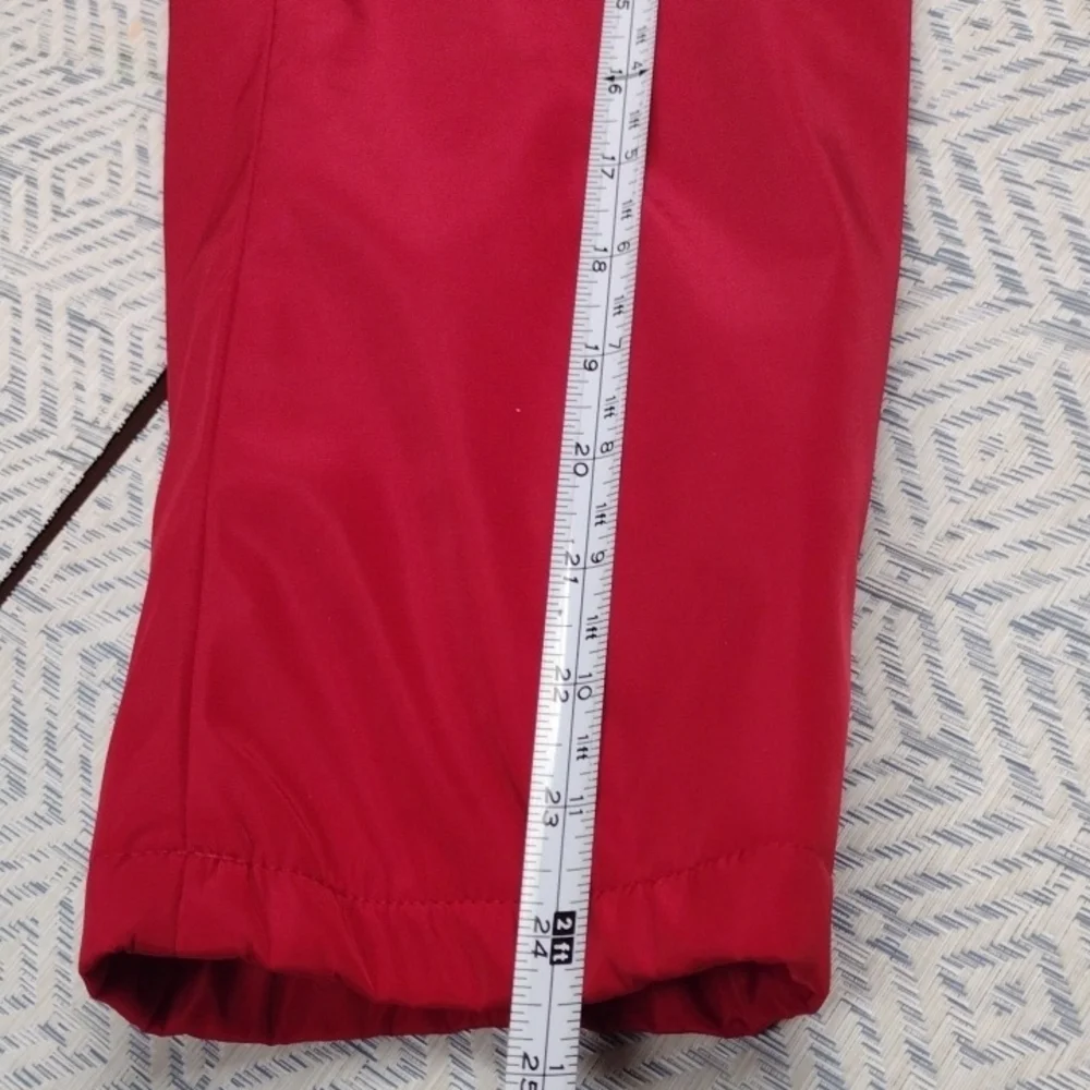 Dennis Basso Red Hooded Puffer Coat with Fur Trim - Picture 12 of 16